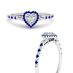 Load image into Gallery viewer, baguette-heart-shaped-halo-accented-sapphire-engagement-ring-in-white-gold-FD10047HTRGSABLANGLE3-NL-WG