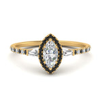 Load image into Gallery viewer, baguette-marquise-cut-halo-accented-black-diamond-engagement-ring-in-yellow-gold-FD10047MQRGBLACK-NL-YG_b2463fc9-5cdd-477b-9278-69129c1300ad