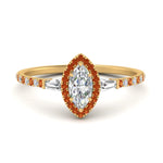 Load image into Gallery viewer, Baguette Halo Accented Marquise Engagement Ring