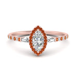 Load image into Gallery viewer, Baguette Halo Accented Marquise Engagement Ring