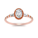 Load image into Gallery viewer, baguette-oval-shaped-halo-accented-orange-sapphire-engagement-ring-in-rose-gold-FD10047OVRGSAORANGLE5-NL-RG