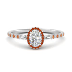 Load image into Gallery viewer, baguette-oval-shaped-halo-accented-orange-sapphire-engagement-ring-in-white-gold-FD10047OVRGSAOR-NL-WG