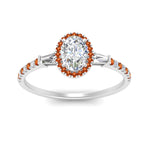Load image into Gallery viewer, baguette-oval-shaped-halo-accented-orange-sapphire-engagement-ring-in-white-gold-FD10047OVRGSAORANGLE5-NL-WG