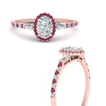 Load image into Gallery viewer, baguette-oval-shaped-halo-accented-pink-sapphire-engagement-ring-in-rose-gold-FD10047OVRGSADRPIANGLE3-NL-RG