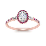 Load image into Gallery viewer, baguette-oval-shaped-halo-accented-pink-sapphire-engagement-ring-in-rose-gold-FD10047OVRGSADRPIANGLE5-NL-RG