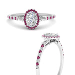 Load image into Gallery viewer, baguette-oval-shaped-halo-accented-pink-sapphire-engagement-ring-in-white-gold-FD10047OVRGSADRPIANGLE3-NL-WG