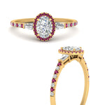 Load image into Gallery viewer, baguette-oval-shaped-halo-accented-pink-sapphire-engagement-ring-in-yellow-gold-FD10047OVRGSADRPIANGLE3-NL-YG