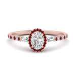 Load image into Gallery viewer, baguette-oval-shaped-halo-accented-ruby-engagement-ring-in-rose-gold-FD10047OVRGRUDR-NL-RG