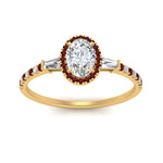 Load image into Gallery viewer, baguette-oval-shaped-halo-accented-ruby-engagement-ring-in-yellow-gold-FD10047OVRGRUDRANGLE5-NL-YG