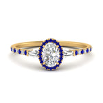 Load image into Gallery viewer, baguette-oval-shaped-halo-accented-sapphire-engagement-ring-in-yellow-gold-FD10047OVRGSABL-NL-YG