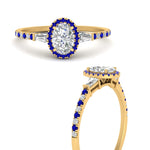 Load image into Gallery viewer, baguette-oval-shaped-halo-accented-sapphire-engagement-ring-in-yellow-gold-FD10047OVRGSABLANGLE3-NL-YG