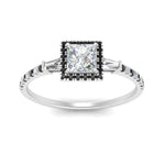 Load image into Gallery viewer, baguette-princess-cut-halo-accented-black-diamond-engagement-ring-in-white-gold-FD10047PRRGBLACKANGLE5-NL-WG