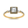 Load image into Gallery viewer, baguette-princess-cut-halo-accented-black-diamond-engagement-ring-in-yellow-gold-FD10047PRRGBLACKANGLE5-NL-YG