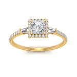 Load image into Gallery viewer, baguette-princess-cut-halo-accented-diamond-engagement-ring-in-yellow-gold-FD10047PRRANGLE5-NL-YG
