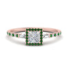Load image into Gallery viewer, baguette-princess-cut-halo-accented-emerald-engagement-ring-in-rose-gold-FD10047PRRGEMGR-NL-RG
