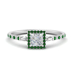 Load image into Gallery viewer, baguette-princess-cut-halo-accented-emerald-engagement-ring-in-white-gold-FD10047PRRGEMGR-NL-WG
