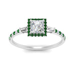 Load image into Gallery viewer, baguette-princess-cut-halo-accented-emerald-engagement-ring-in-white-gold-FD10047PRRGEMGRANGLE5-NL-WG