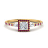 Load image into Gallery viewer, baguette-princess-cut-halo-accented-pink-sapphire-engagement-ring-in-yellow-gold-FD10047PRRGSADRPI-NL-YG