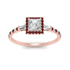 Load image into Gallery viewer, baguette-princess-cut-halo-accented-ruby-engagement-ring-in-rose-gold-FD10047PRRGRUDRANGLE5-NL-RG