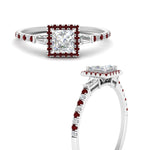 Load image into Gallery viewer, baguette-princess-cut-halo-accented-ruby-engagement-ring-in-white-gold-FD10047PRRGRUDRANGLE3-NL-WG