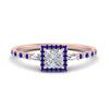 Load image into Gallery viewer, baguette-princess-cut-halo-accented-sapphire-engagement-ring-in-rose-gold-FD10047PRRGSABL-NL-RG