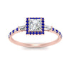 Load image into Gallery viewer, baguette-princess-cut-halo-accented-sapphire-engagement-ring-in-rose-gold-FD10047PRRGSABLANGLE5-NL-RG