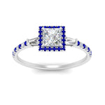 Load image into Gallery viewer, baguette-princess-cut-halo-accented-sapphire-engagement-ring-in-white-gold-FD10047PRRGSABLANGLE5-NL-WG