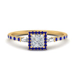 Load image into Gallery viewer, baguette-princess-cut-halo-accented-sapphire-engagement-ring-in-yellow-gold-FD10047PRRGSABL-NL-YG