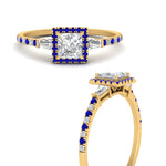 Load image into Gallery viewer, baguette-princess-cut-halo-accented-sapphire-engagement-ring-in-yellow-gold-FD10047PRRGSABLANGLE3-NL-YG