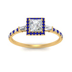 Load image into Gallery viewer, baguette-princess-cut-halo-accented-sapphire-engagement-ring-in-yellow-gold-FD10047PRRGSABLANGLE5-NL-YG