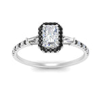 Load image into Gallery viewer, baguette-radiant-cut-halo-accented-black-diamond-engagement-ring-in-white-gold-FD10047RARGBLACKANGLE5-NL-WG