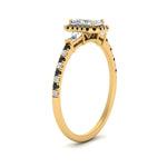 Load image into Gallery viewer, baguette-radiant-cut-halo-accented-black-diamond-engagement-ring-in-yellow-gold-FD10047RARGBLACKANGLE2-NL-YG