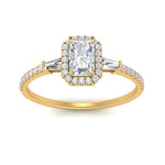 Load image into Gallery viewer, baguette-radiant-cut-halo-accented-diamond-engagement-ring-in-yellow-gold-FD-10047RARANGLE5-NL-YG