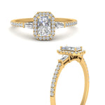 Load image into Gallery viewer, baguette-radiant-cut-halo-accented-diamond-engagement-ring-in-yellow-gold-FD10047RARANGLE3-NL-YG