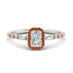 Load image into Gallery viewer, baguette-radiant-cut-halo-accented-orange-sapphire-engagement-ring-in-white-gold-FD10047RARGSAOR-NL-WG