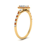 Load image into Gallery viewer, baguette-radiant-cut-halo-accented-orange-sapphire-engagement-ring-in-yellow-gold-FD10047RARGSAORANGLE2-NL-YG