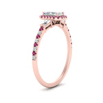 Load image into Gallery viewer, baguette-radiant-cut-halo-accented-pink-sapphire-engagement-ring-in-rose-gold-FD10047RARGSADRPIANGLE2-NL-RG