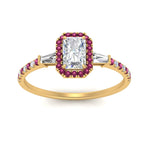 Load image into Gallery viewer, baguette-radiant-cut-halo-accented-pink-sapphire-engagement-ring-in-yellow-gold-FD10047RARGSADRPIANGLE5-NL-YG