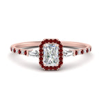 Load image into Gallery viewer, baguette-radiant-cut-halo-accented-ruby-engagement-ring-in-rose-gold-FD10047RARGRUDR-NL-RG