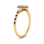 Load image into Gallery viewer, baguette-radiant-cut-halo-accented-ruby-engagement-ring-in-yellow-gold-FD10047RARGRUDRANGLE2-NL-YG