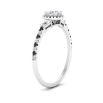 Load image into Gallery viewer, baguette-round-cut-halo-accented-black-diamond-engagement-ring-in-white-gold-FD10047RORGBLACKANGLE2-NL-WG