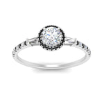 Load image into Gallery viewer, baguette-round-cut-halo-accented-black-diamond-engagement-ring-in-white-gold-FD10047RORGBLACKANGLE5-NL-WG