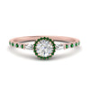 Load image into Gallery viewer, baguette-round-cut-halo-accented-emerald-engagement-ring-in-rose-gold-FD10047RORGEMGR-NL-RG