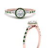 Load image into Gallery viewer, baguette-round-cut-halo-accented-emerald-engagement-ring-in-rose-gold-FD10047RORGEMGRANGLE3-NL-RG