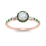 Load image into Gallery viewer, baguette-round-cut-halo-accented-emerald-engagement-ring-in-rose-gold-FD10047RORGEMGRANGLE5-NL-RG