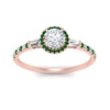 Load image into Gallery viewer, baguette-round-cut-halo-accented-emerald-engagement-ring-in-rose-gold-FD10047RORGEMGRANGLE5-NL-RG