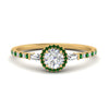 Load image into Gallery viewer, baguette-round-cut-halo-accented-emerald-engagement-ring-in-yellow-gold-FD10047RORGEMGR-NL-YG