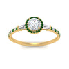 Load image into Gallery viewer, baguette-round-cut-halo-accented-emerald-engagement-ring-in-yellow-gold-FD10047RORGEMGRANGLE5-NL-YG