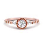 Load image into Gallery viewer, baguette-round-cut-halo-accented-orange-sapphire-engagement-ring-in-rose-gold-FD10047RORGSAOR-NL-RG