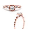 Load image into Gallery viewer, baguette-round-cut-halo-accented-orange-sapphire-engagement-ring-in-rose-gold-FD10047RORGSAORANGLE3-NL-RG